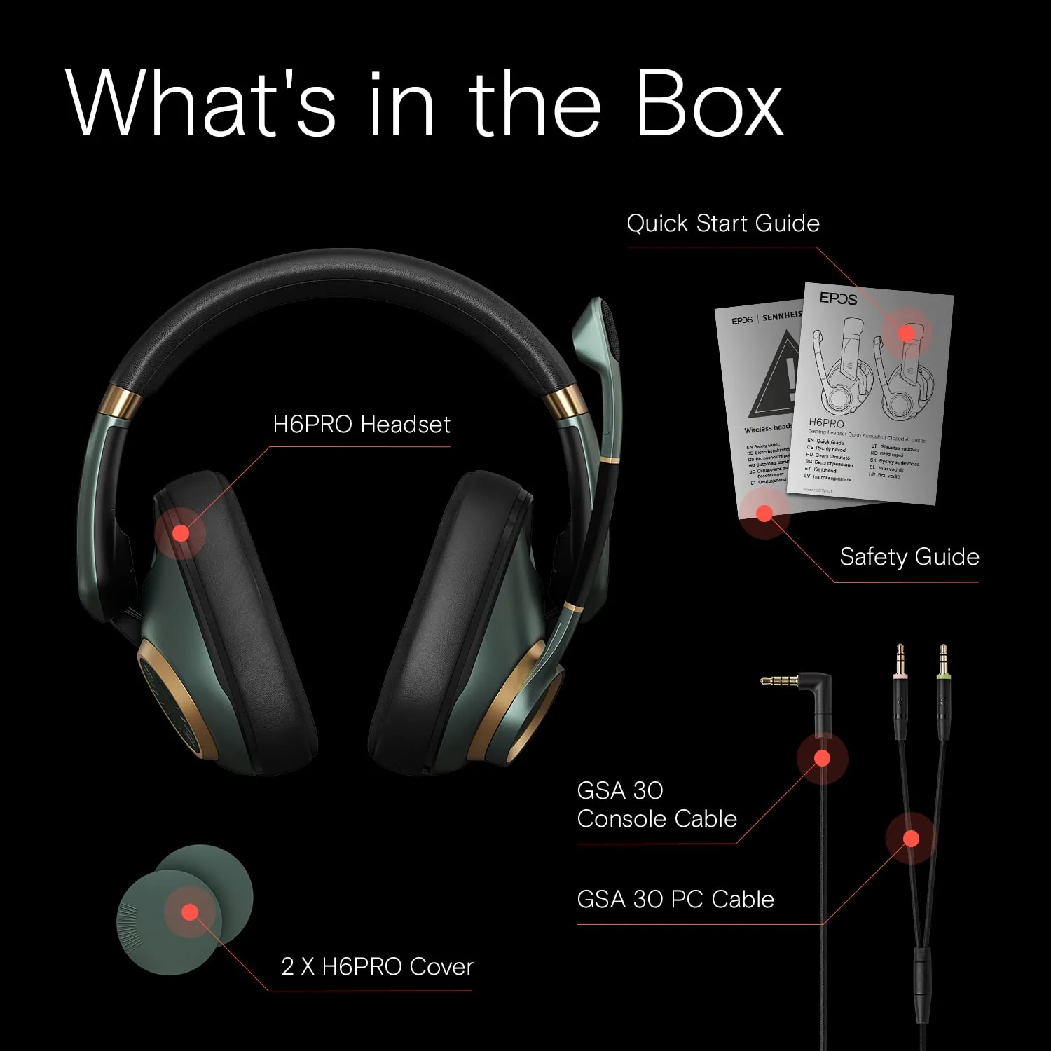 GCP Products H6Pro Closed Acoustic Gaming Headset (Racing Green)