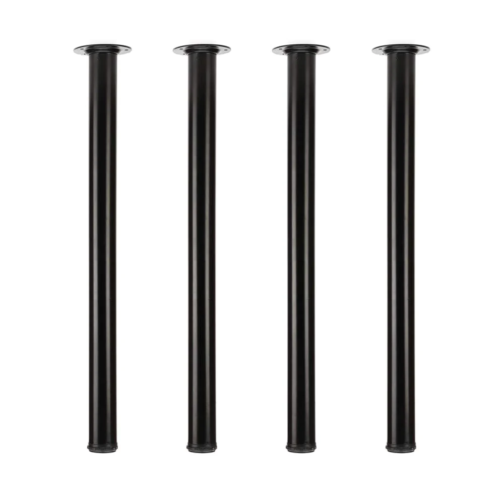 QLLY 28 inch Adjustable Metal Desk Legs, Office Table Furniture Leg Set, Set of 4 (Black)