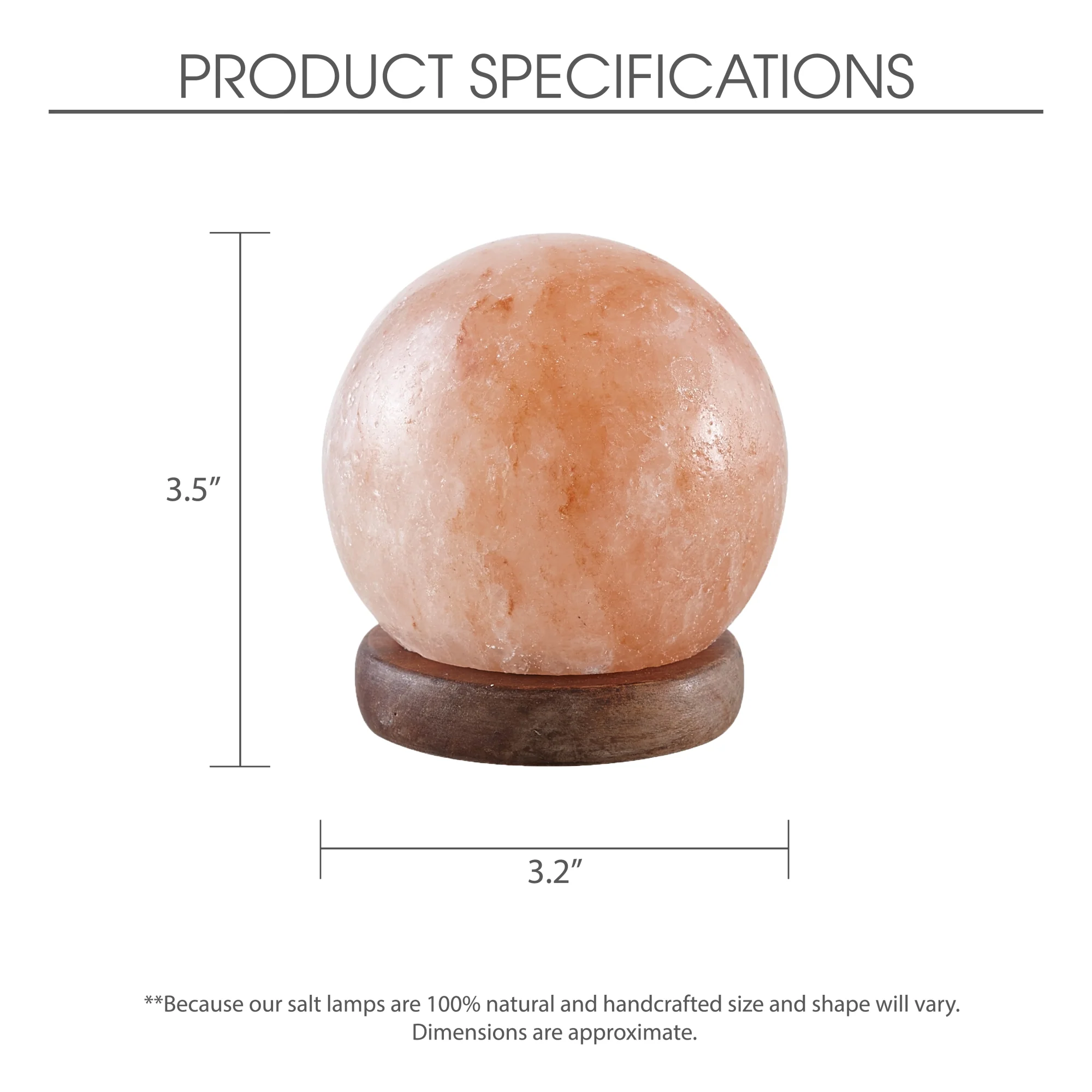Loft Lyfe Sahil Round Salt Lamp 8 Color Modes Authentic Himalayan Salt Crystal Natural Materials, Providing Health Benefits