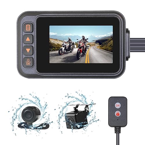 OBEST Motorcycle Dash Cam, Dual 720p Motorbike Camera Front and Rear 120° Wide Angle, Sport Driving Recorder Dashcam with 3