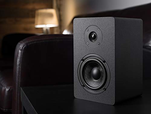 Micca PB42X Powered Bookshelf Speakers, 30-Watt RMS Power, Active Near Field Studio Monitors, 2-Way (Black, Pair)