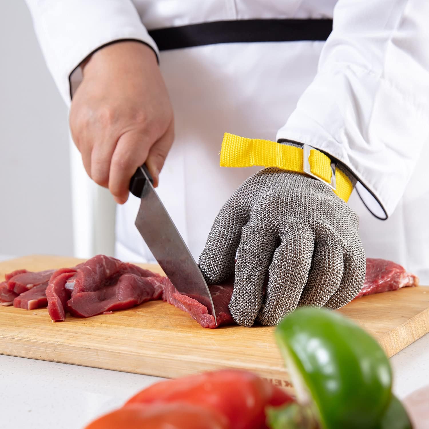 Generic Dowellife Level 9 Cut Resistant Glove Food Grade, Stainless Steel Mesh Metal Glove Knife Cutting Glove for Butcher Meat Cutting
