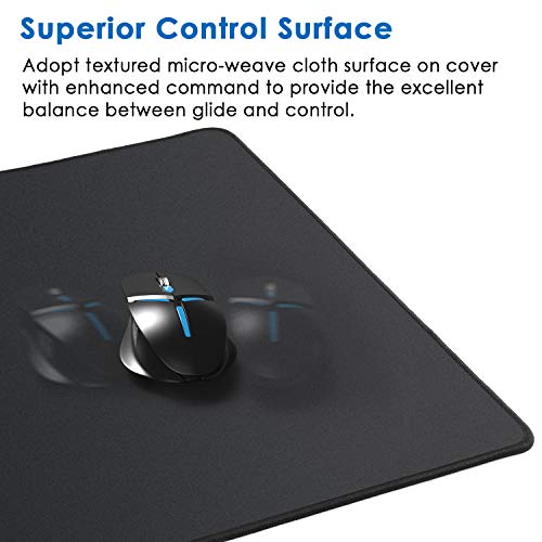 KTRIO Large Gaming Mouse Pad with Stitched Edges, Extended Mousepad with Superior Micro-Weave Cloth, Non-Slip Base, Water Resist
