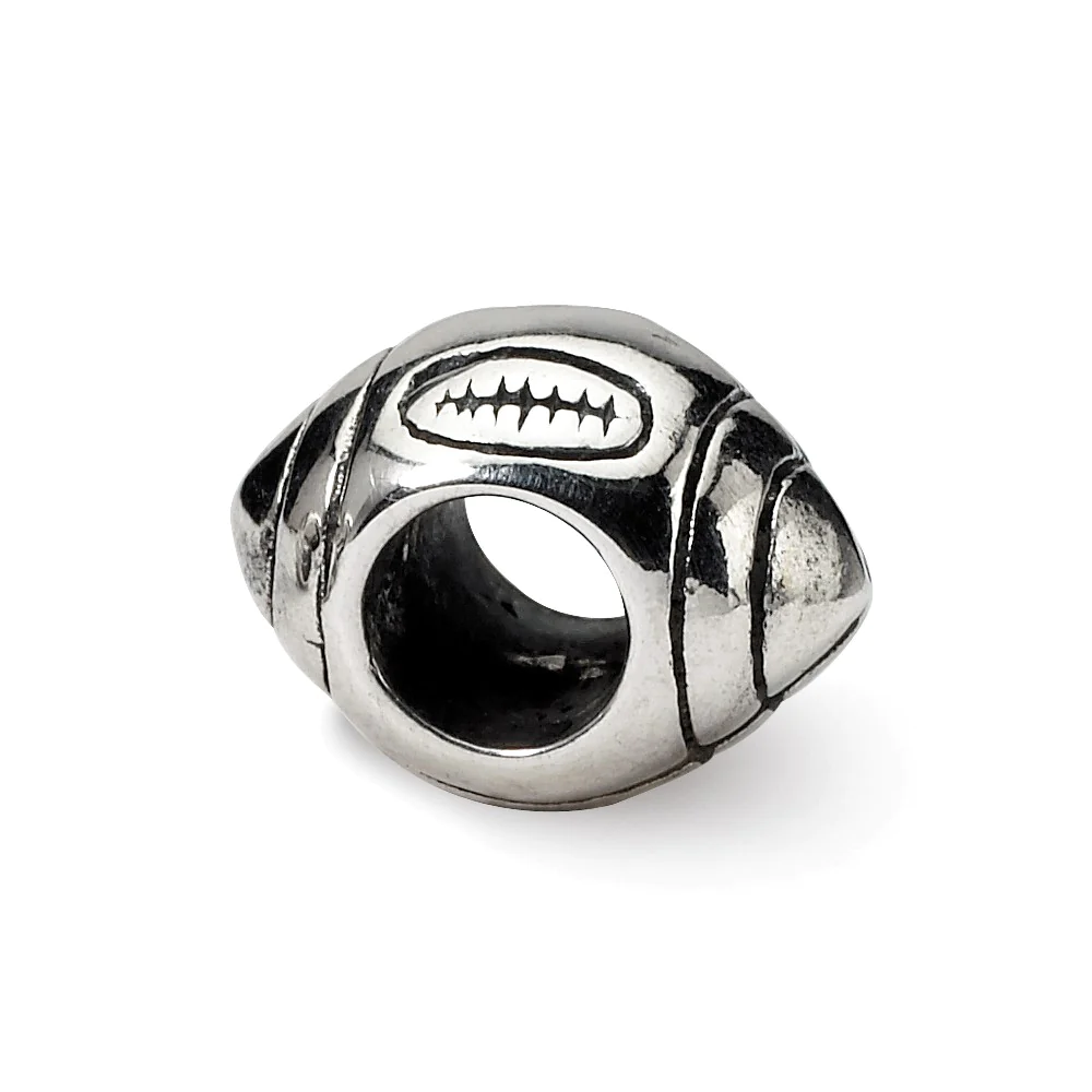 Black Bow Jewelry Company Sterling Silver Football Bead Charm