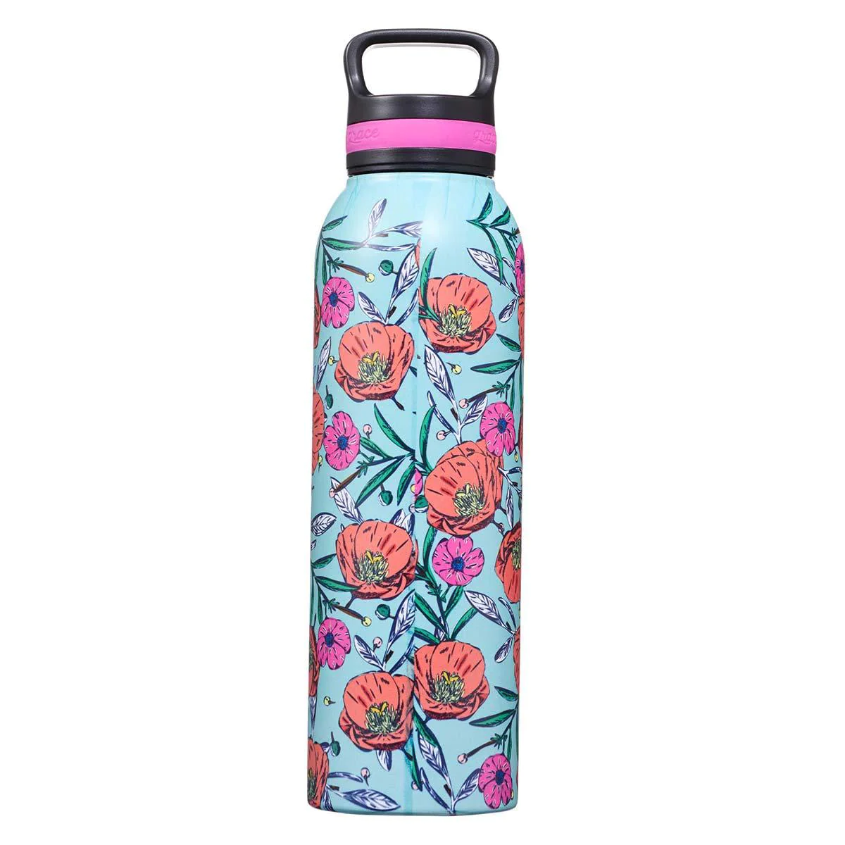 christian art gifts stainless steel double wall vacuum insulated water bottle for women: his grace is sufficient - 2 corinthi