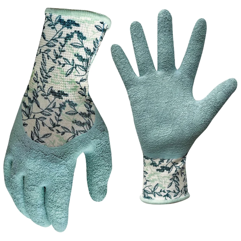 Digz Latex Coated Garden Gloves M Latex Coated Stretch FIt Gray/Orange Gardening Gloves