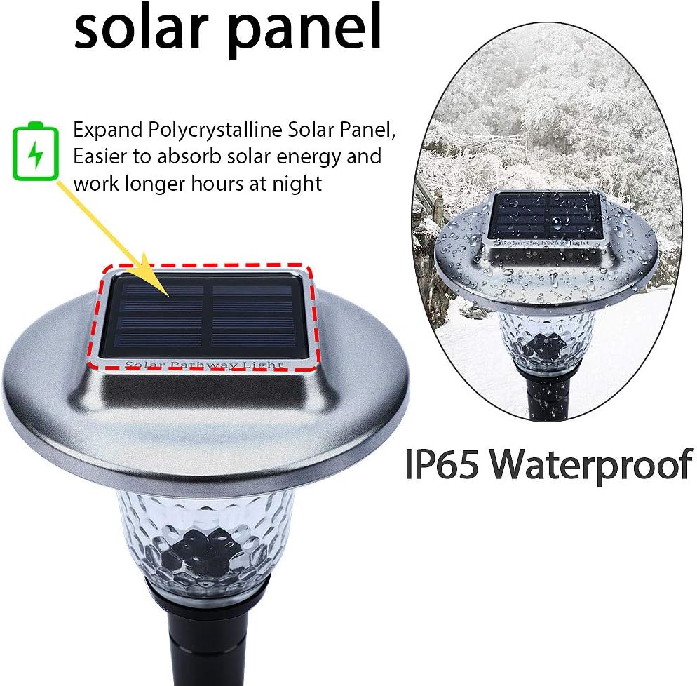 UMICKOO Solar Lights Outdoor, Auto Changing Solar Pathway Colorful Bright Glass Garden Lights,Waterproof Solar Powered Landscape Lights