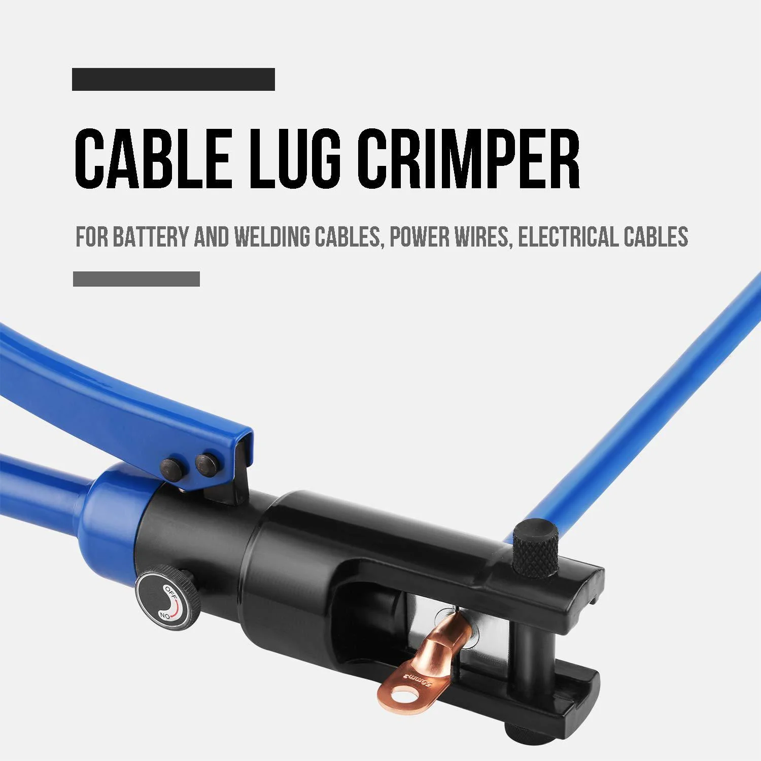 lichamp hydraulic cable lug tool, 6 awg to 4/0 awg battery cable crimping tool wire terminal crimper set, 1202bl