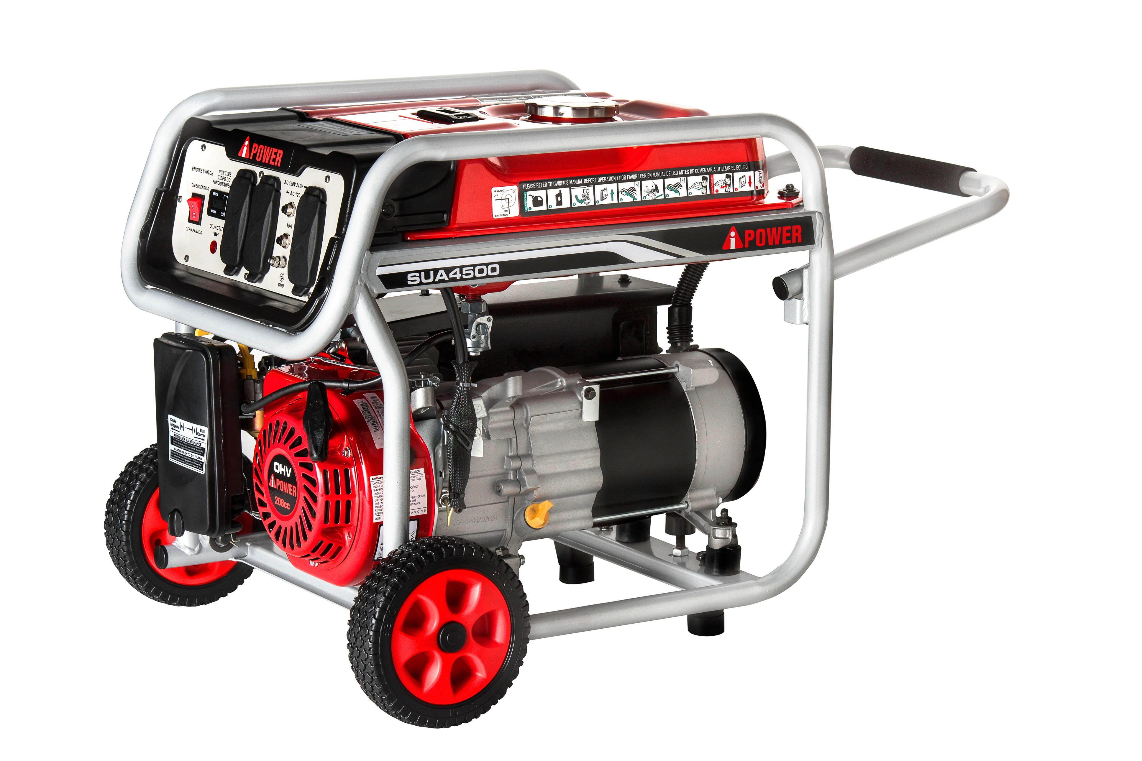 A-iPower SUA4500 4000W Recoil Start Gasoline Powered Portable Generator, RV Ready