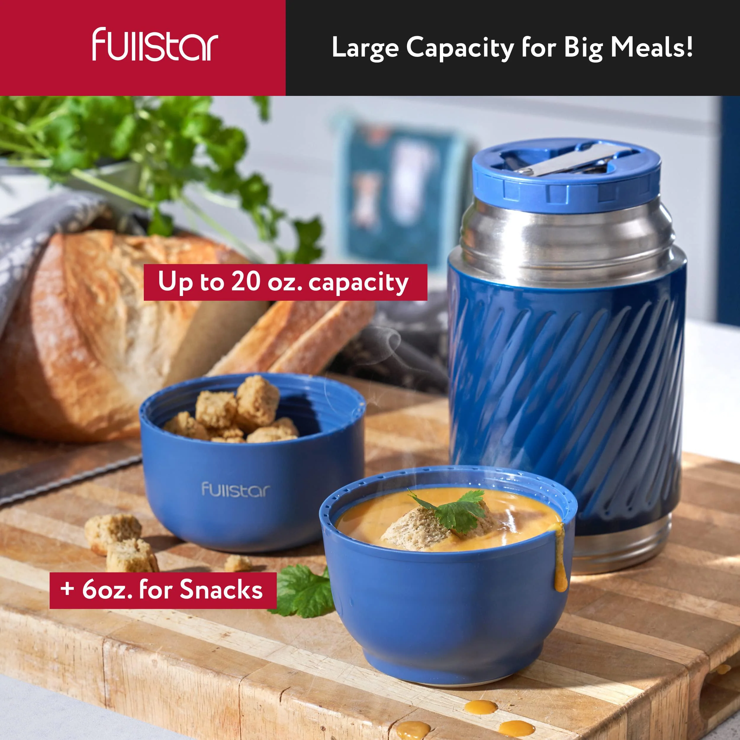 Fullstar hot &a; cold food containers for lunch boxes - 20oz insulated food jar for hot food &a; cold food, insulated food container - hot