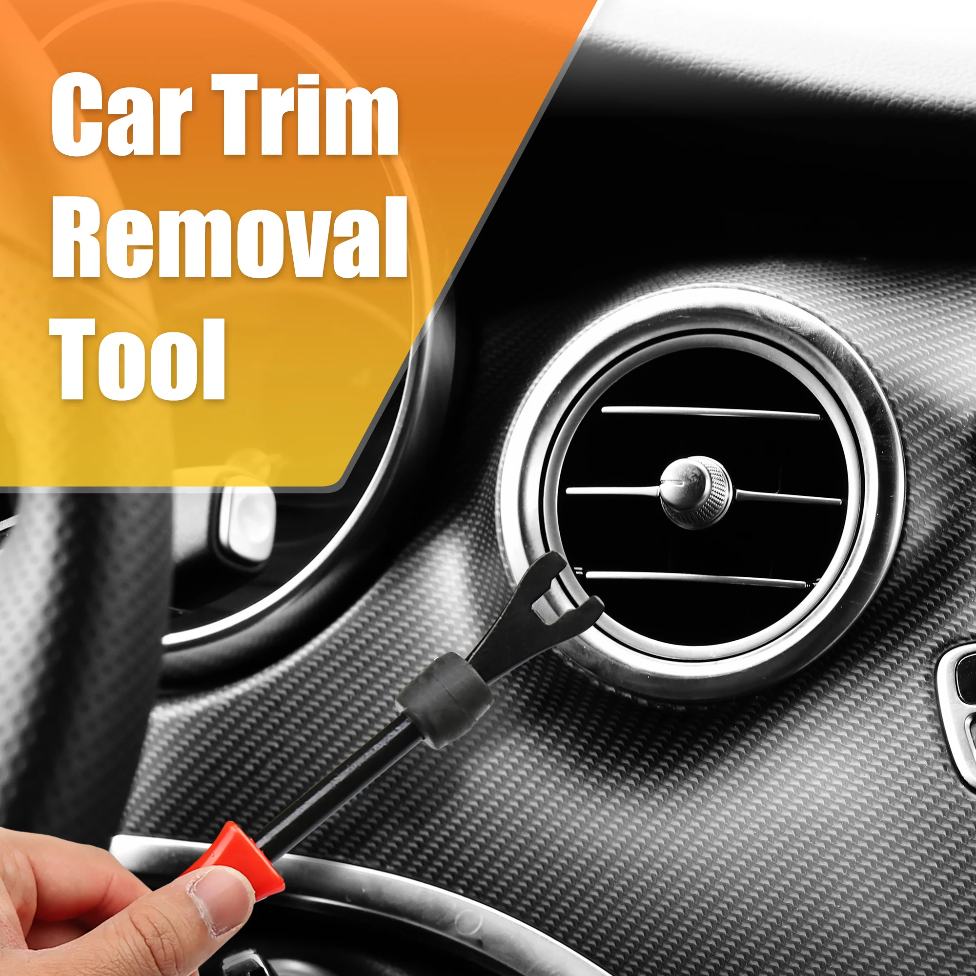 Unique Bargains Car Trim Removal Tools Kit Nylon Red Panel Dash Audio Radio Tire Valve Repair Kits 23 in 1 with Storage Bag