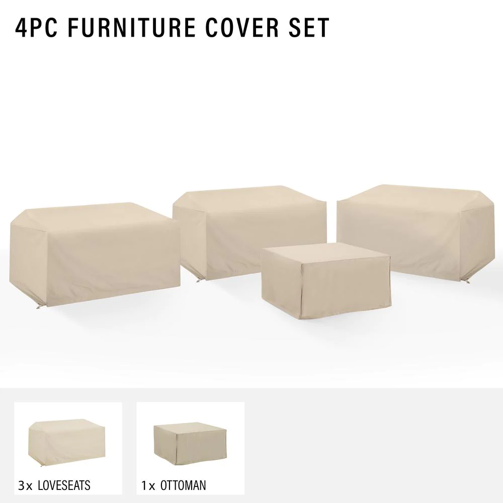 Crosley Brands 4Pc Outdoor Sectional Furniture Cover Set