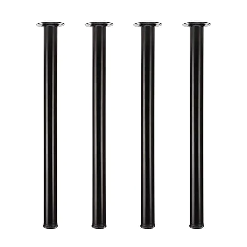 QLLY 30 inch Adjustable Tall Metal Desk Legs, Office Table Furniture Leg Set, Set of 4 (30 inch, Black)