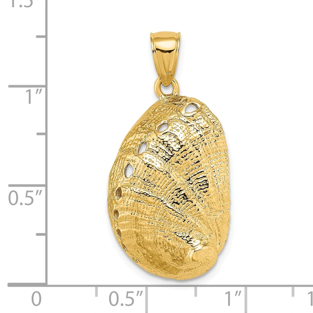 Jewelryweb 14k Gold Abalone Shell 2-d Charm