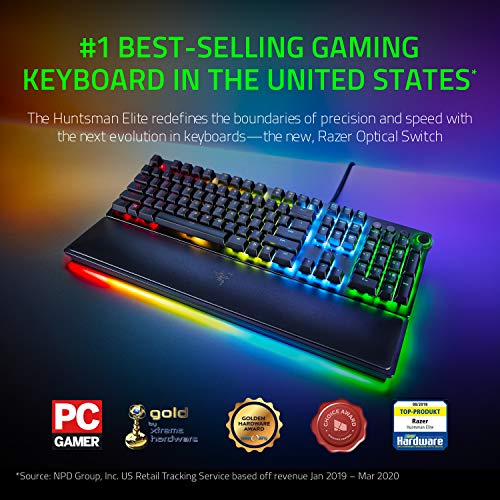 Razer Huntsman Elite Gaming Keyboard: Fastest Keyboard Switches Ever - Clicky Optical Switches - Chroma RGB Lighting - Magnetic