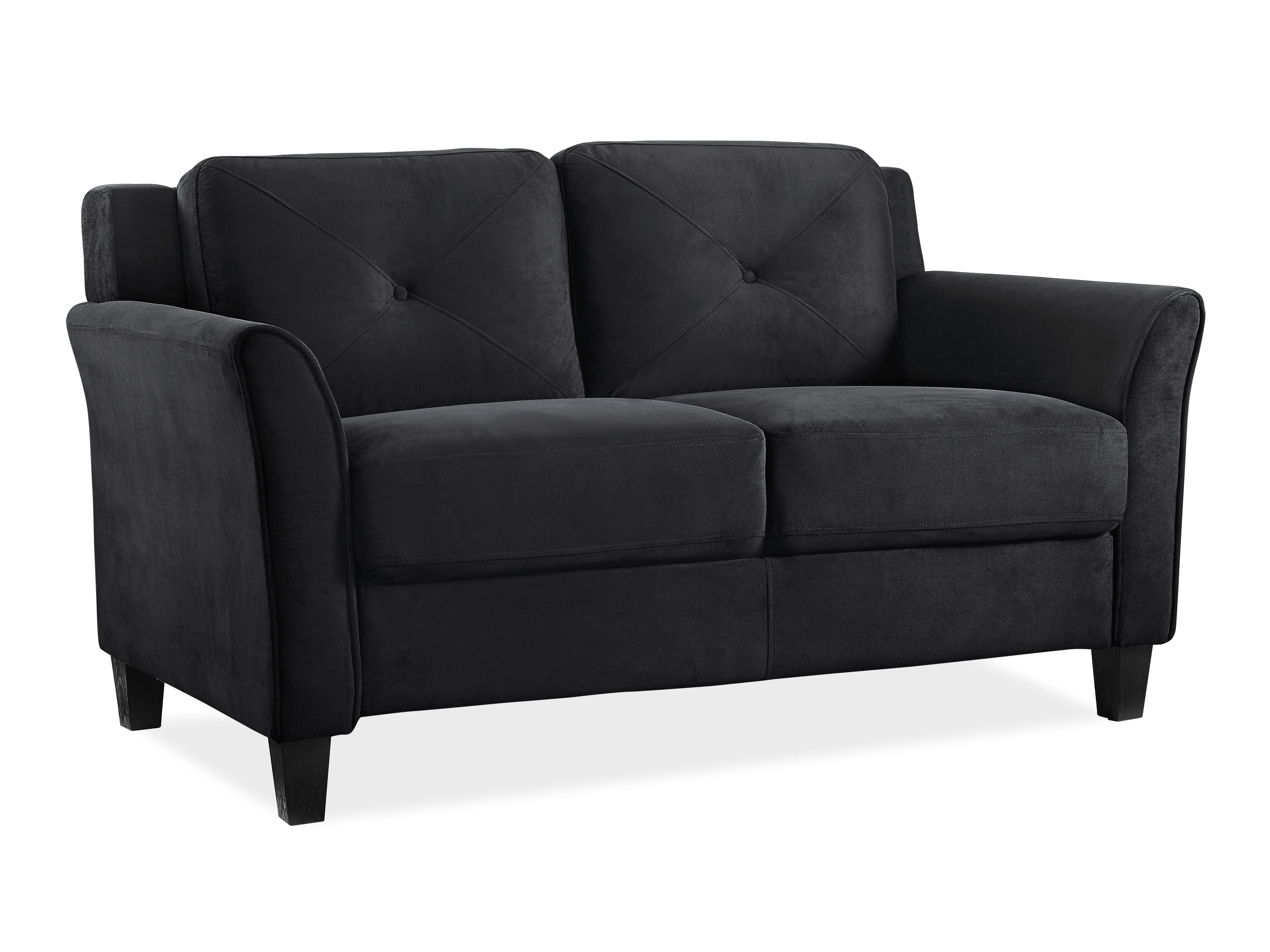 Lifestyle Solutions Hartford Loveseat with Curved Arm - Black