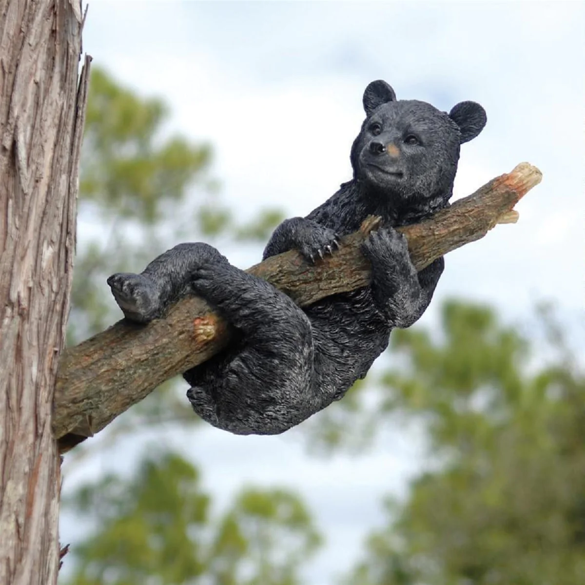 Outdoor Living and Style Set of 2 Hanging and Climbing Bear Cub Outdoor Garden Statues 15