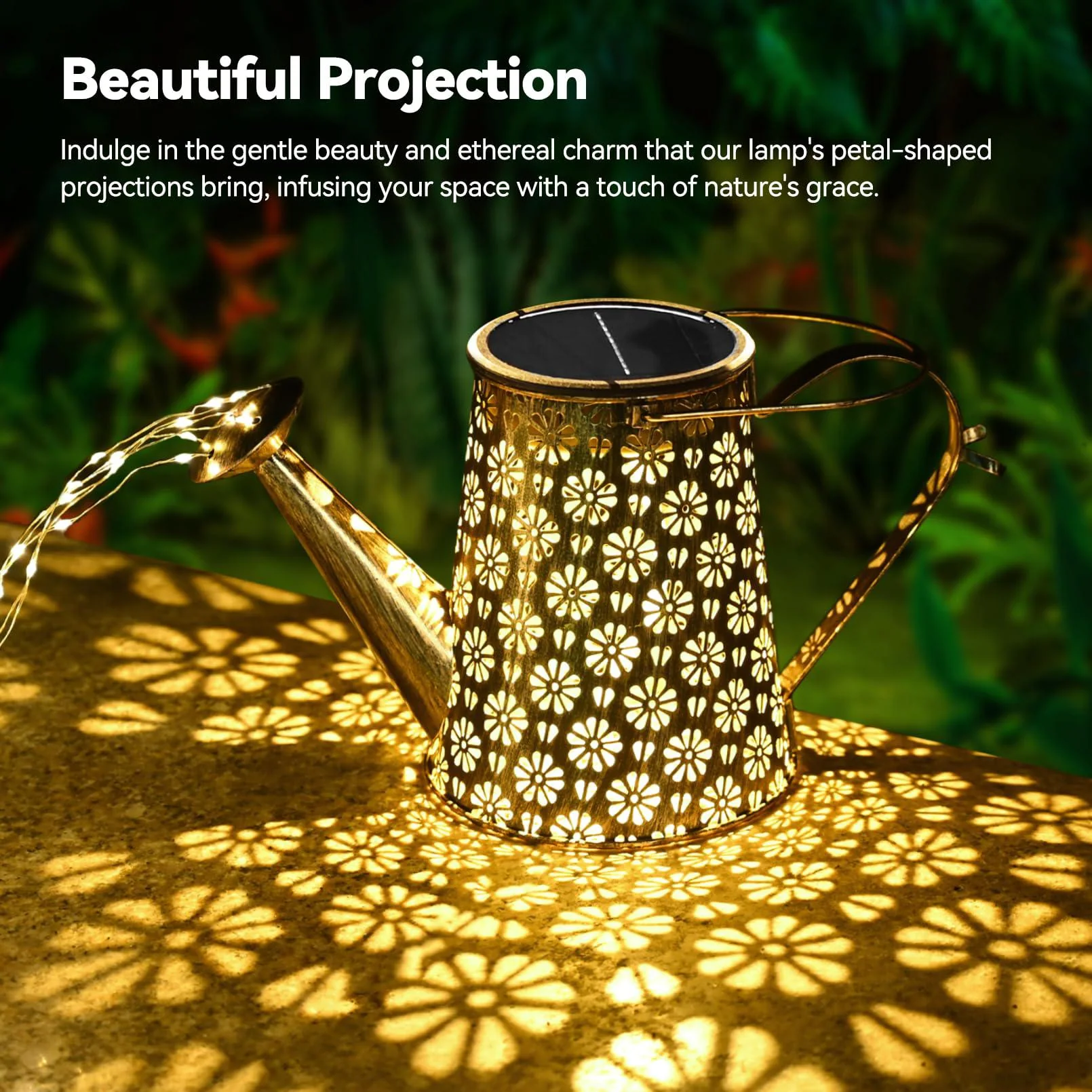 tonitrui solar watering can with lights, solar light garden decor for outside, pathway walkway patio yard outdoor decoration