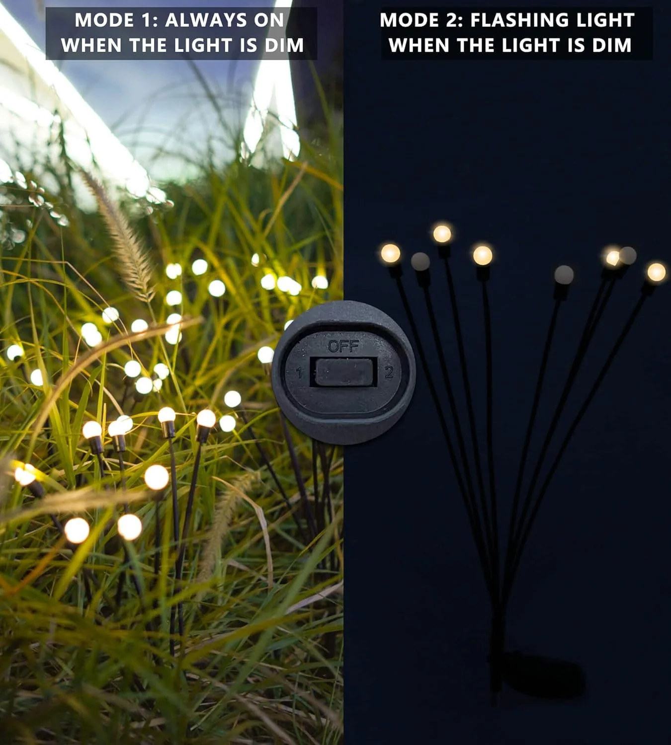 CRILEAL 8LED Solar Powered Firefly Lights,Solar Lights Outdoor Waterproof,Starburst Swaying Solar Firefly Lights ,Firefly Garden Lights