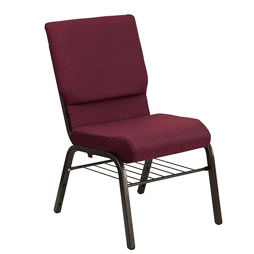 Flash Furniture 18 1/2 Inch Church Chairs W/Book Rack &a; Gold Vein Frame