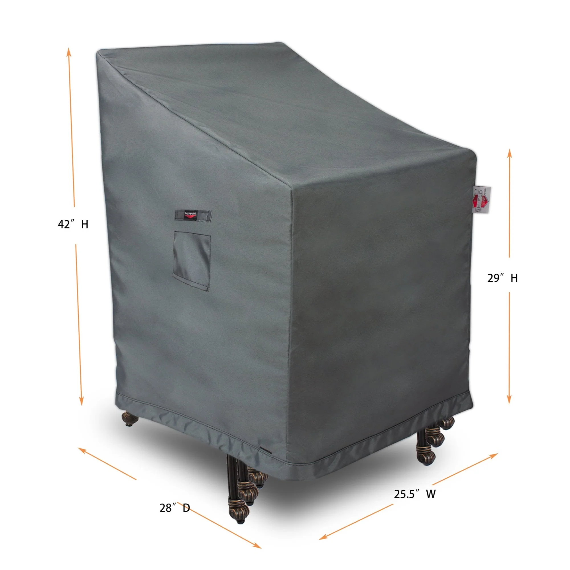 Shield Barstool/Stacked Dining Cover - Shield Titanium