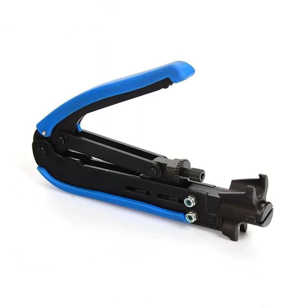 gaobige coaxial compression tool coax cable crimper kit adjustable rg6 rg59 rg11 75-5 75-7 coaxial cable stripper with 10pcs