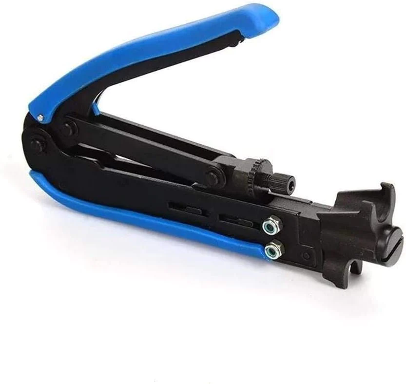 Gaobige Coaxial Compression Tool Coax Cable Crimper Kit Adjustable rg6 rg59 rg11 75-5 75-7 Coaxial Cable Stripper with 20pcs F Male And