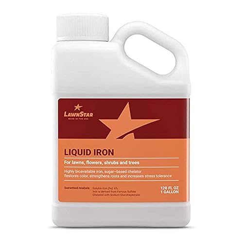 LawnStar Chelated Liquid Iron (1 Gallon) for Plants - Multi-Purpose, Suitable for Lawn, Flowers, Shrubs, Trees - Treats Iron Def