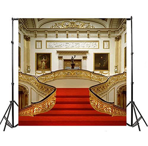 baocicco 10x10ft wedding backdrop resplendent theater interior design decorations beautiful balcony red carpet figures photog