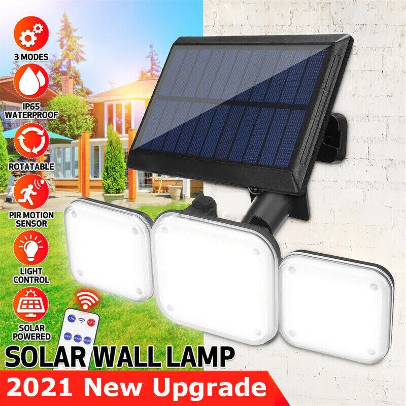 Great Choice Products Lampara Solar Light Luces De Calle 112 Led Con Sensor Para Exterior Patio Jardin