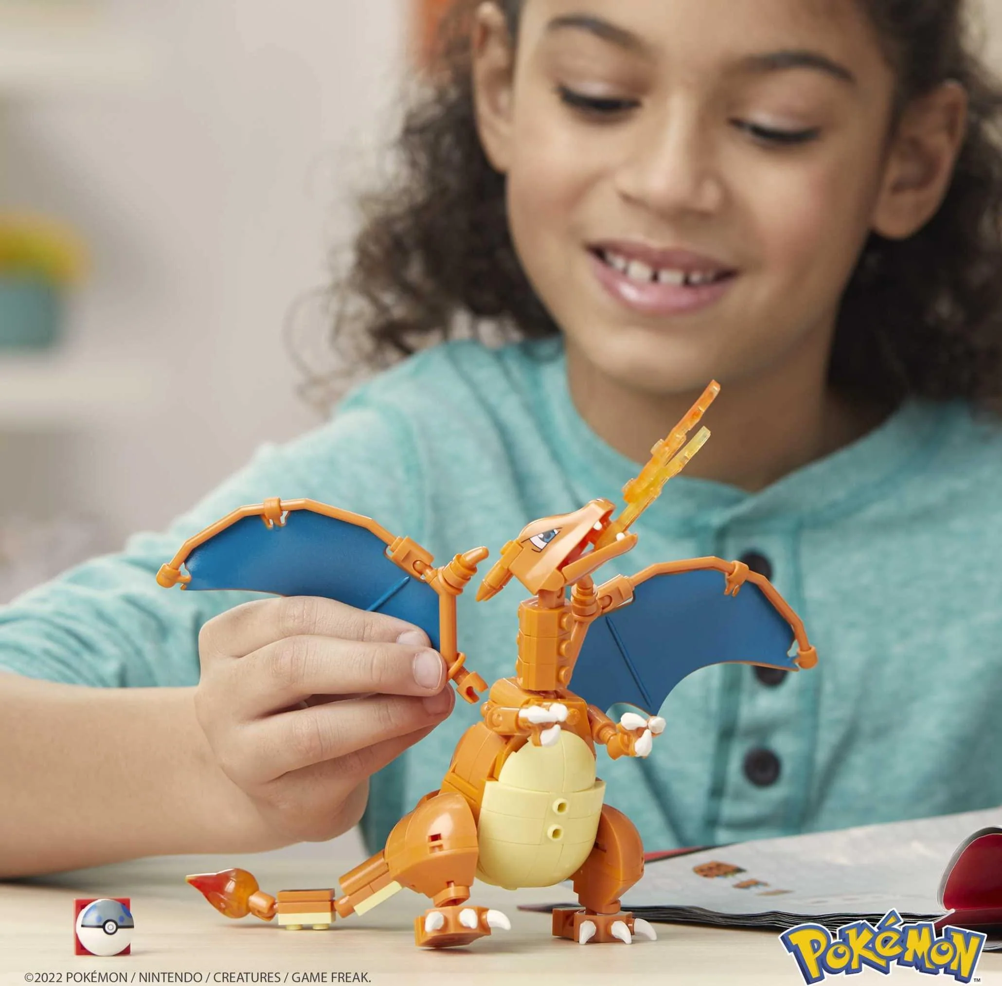 mega pokmon action figure building toys set, charizard with 222 pieces, 1 poseable character, 4 inches tall, gift ideas for k
