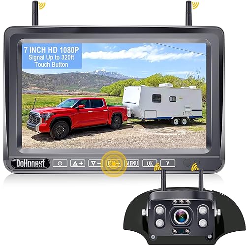 DoHonest RV Backup Camera Wireless Easy Install: Plug&a;Play for Furrion Pre-Wired System Travel Trailer Rear View Camera 7