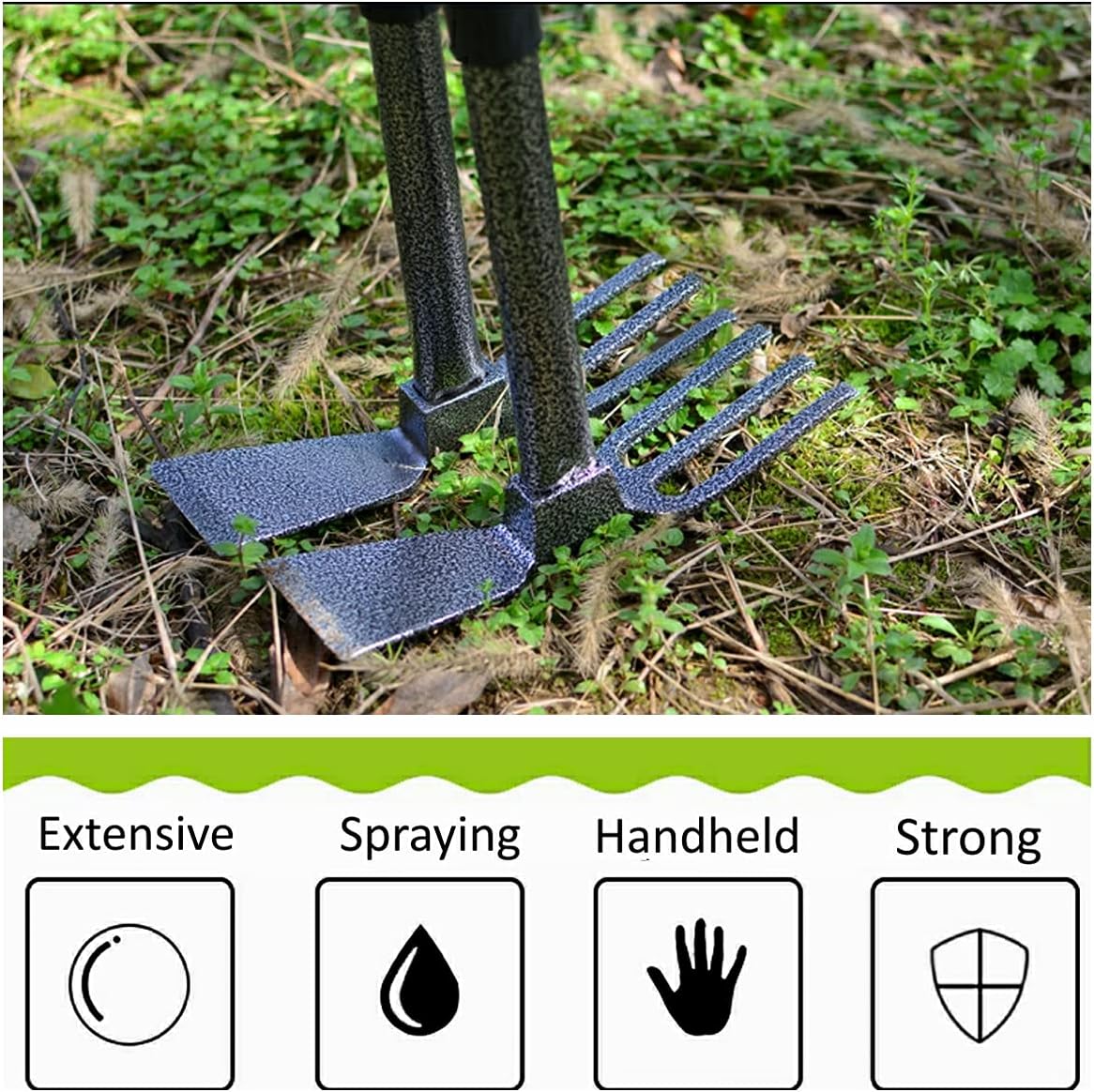Zog trading co. LTD ZOG Garden Big Hand Digger and Hoe Combo Garden Tool,Heavy Duty Hand Tiller,Garden Hoe,Cultivator,Non-Slip Handle