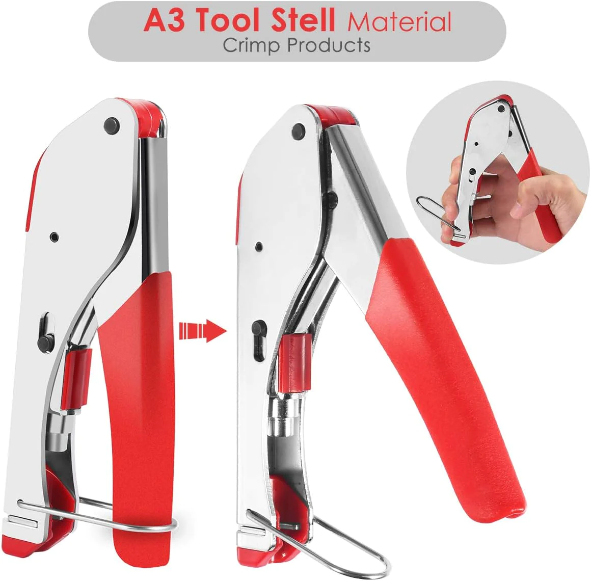 Royalsell Coax Cable Crimper, Coaxial Compression Tool Kit Wire Stripper with F RG6 RG59 Connectors