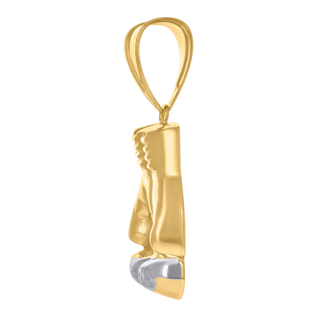 Jewelryweb 14k Two-tone Gold Mens Boxing Gloves Sports Charm Pendant - Measures 40.8x28.1mm Wide