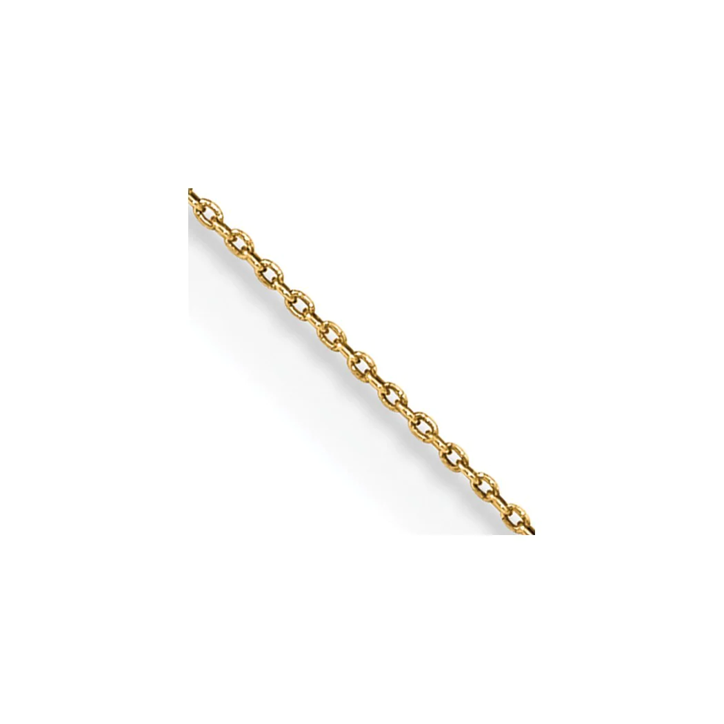 Jewelryweb 14k Yellow Gold .6mm Solid Polished Cable Chain Necklace - 14 Inch