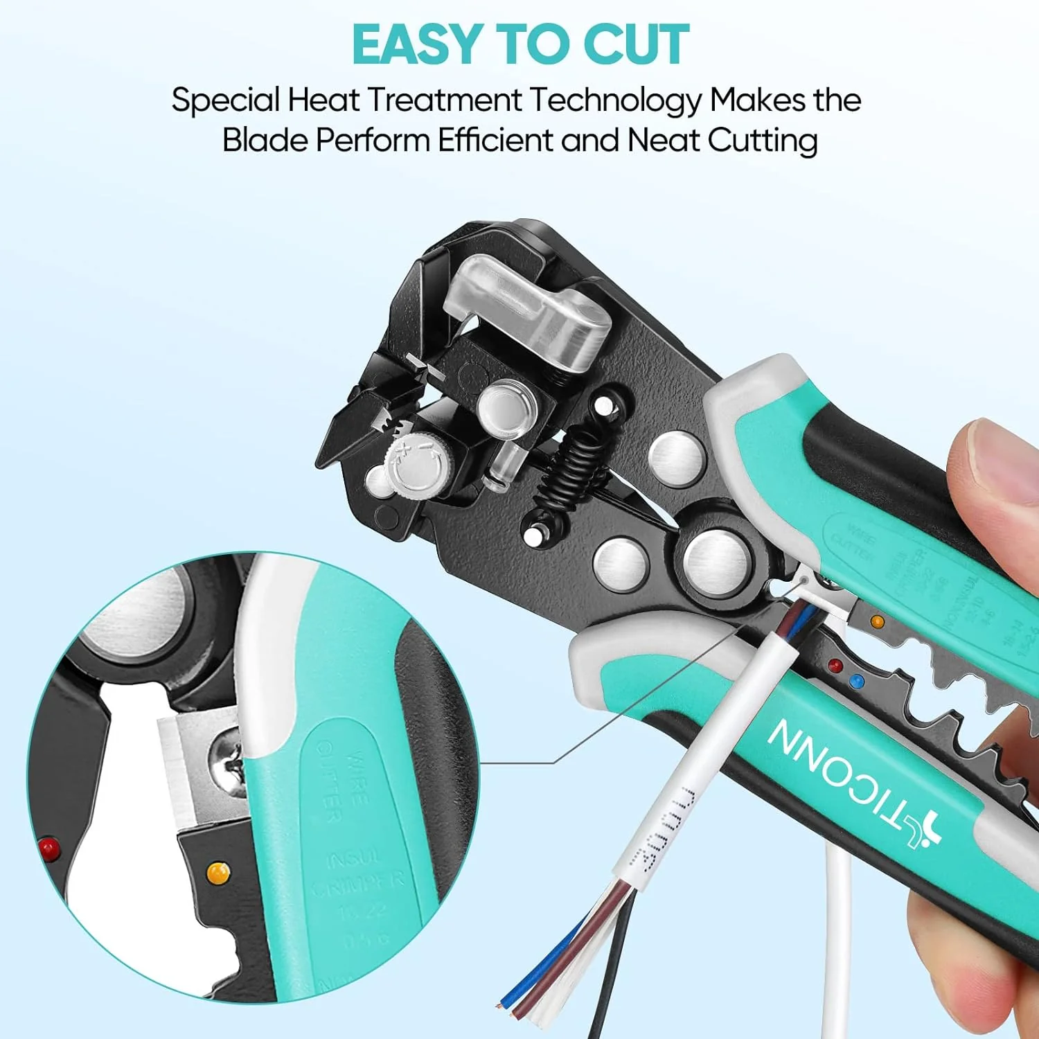 TICONN Automatic Wire Stripper Tool, 3 in 1 Wire Cutters Crimper Pliers Electrician Tools for 24&a;#226;&a;#128;&a;#147;10 AWG W