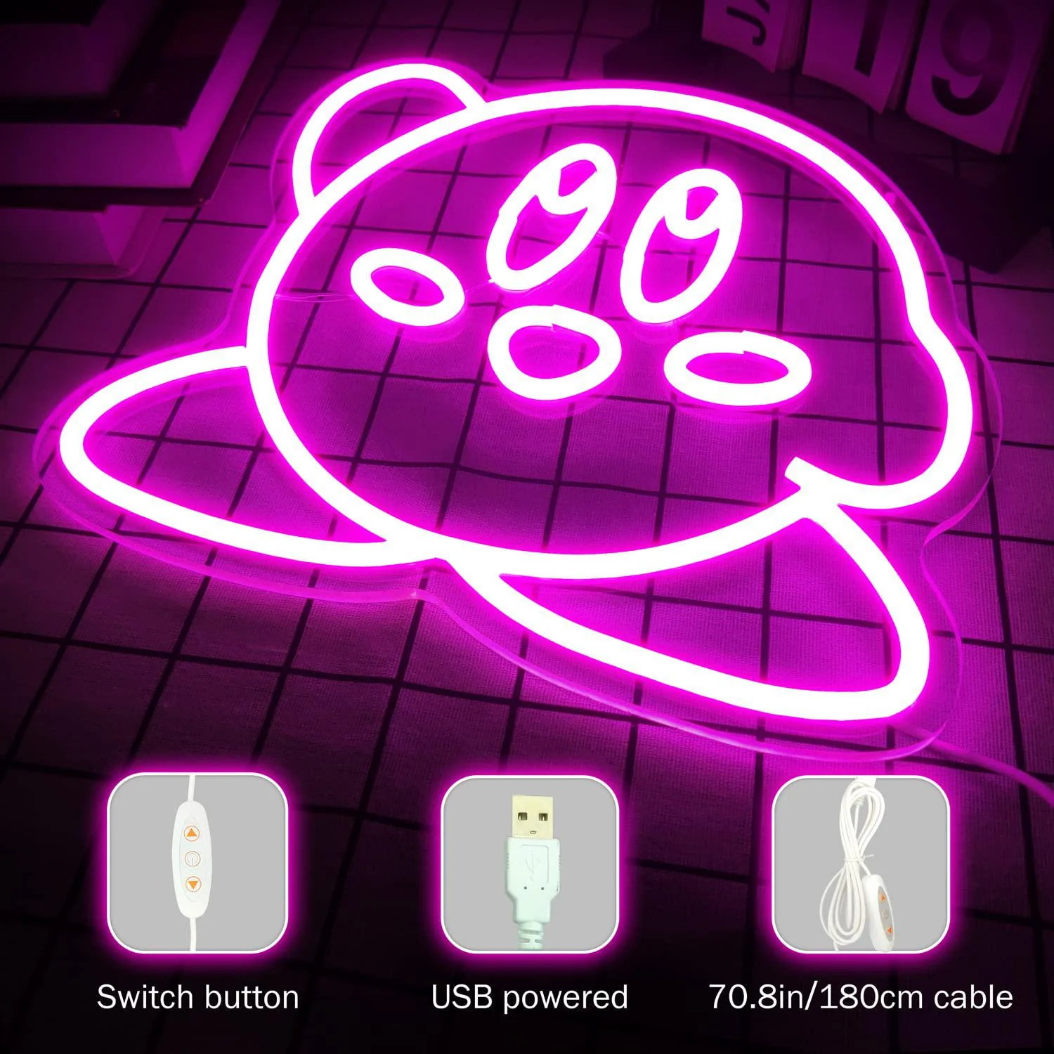 janhune gaming neon sign anime neon signs dimmable anime neon light up signs for wall decor neon led signs for bedroom girls room ani
