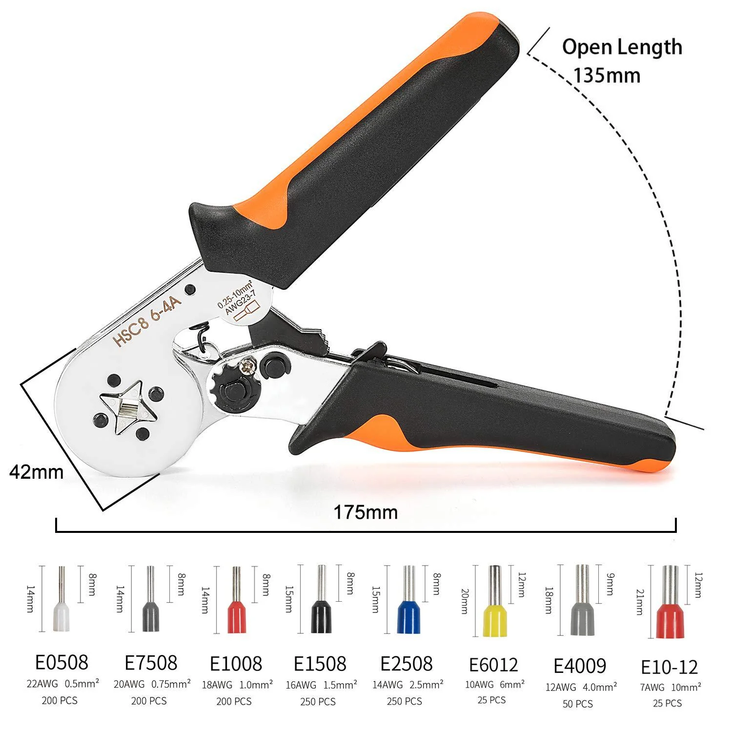 swanamb ferrule crimping tool kit wire crimping tools crimper plier set with oxford bag and 1200pcs copper terminal wire terminals cr