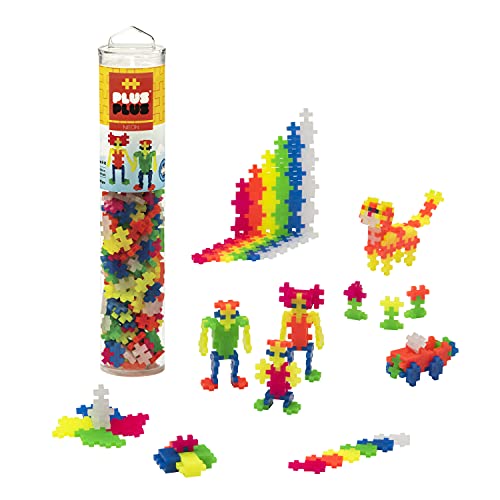 PLUS PLUS – Open Play Tube – 240 Piece Neon Color Mix – Construction Building Stem | Steam Toy, Interlocking Mini Puzzle Blocks