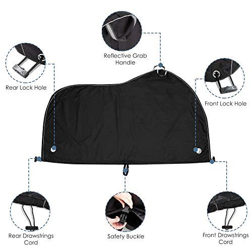 TeamObsidian Bike Cover - Waterproof Outdoor Bike Storage for 1, 2 or 3 Bikes - Heavy Duty Ripstop Material - 2 Styles: Stationa