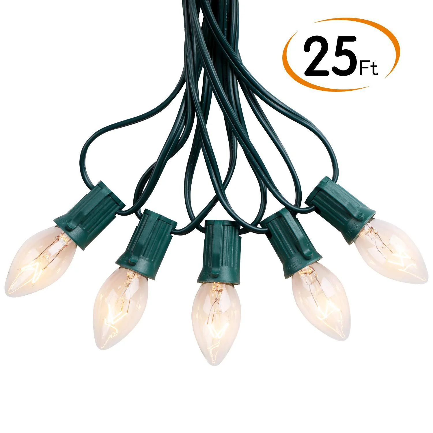 Minetom c9 clear christmas string lights, outdoor christmas lights string, hanging christmas roofline lights, patio lights for outdoo