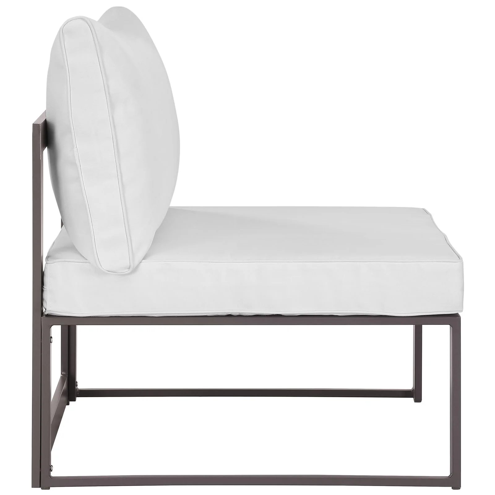 East End Imports Modway EEI-1520 Fortuna Outdoor Patio Armless Chair; EEI-1520-BRN-WHI