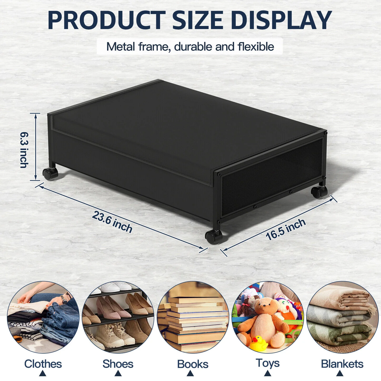 Great Choice Products Under Bed Storage With Wheels Rolling Underbed Storage Containers Drawer W/ Lid