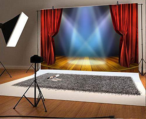 baocicco 10x8ft vinyl huge swanky red curtain stage backdrop photography background wedding hall red carpet spotlight celebra