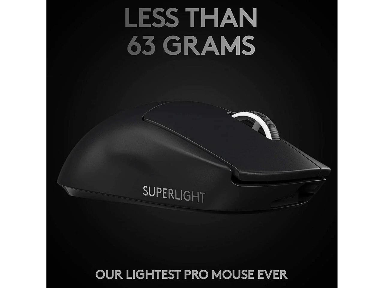 Logitech PRO X 910-005878 Black 5 Buttons 1 x Wheel Lightspeed Wireless Optical 25400 dpi SUPERLIGHT Gaming Mouse