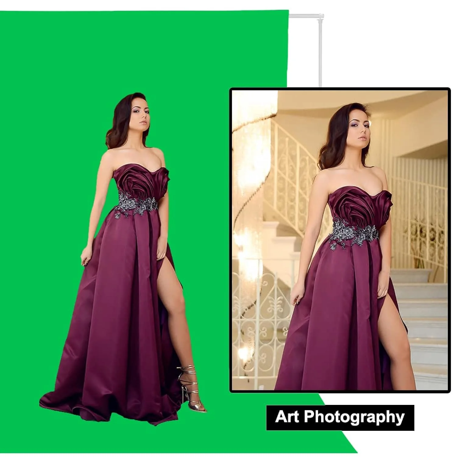 Zell Electronics Zell Green Screen Backdrop - 8Ftx10Ft Polyester Photo Backdrop For Photoshoot Greenscreen Background For Photography Video Re…