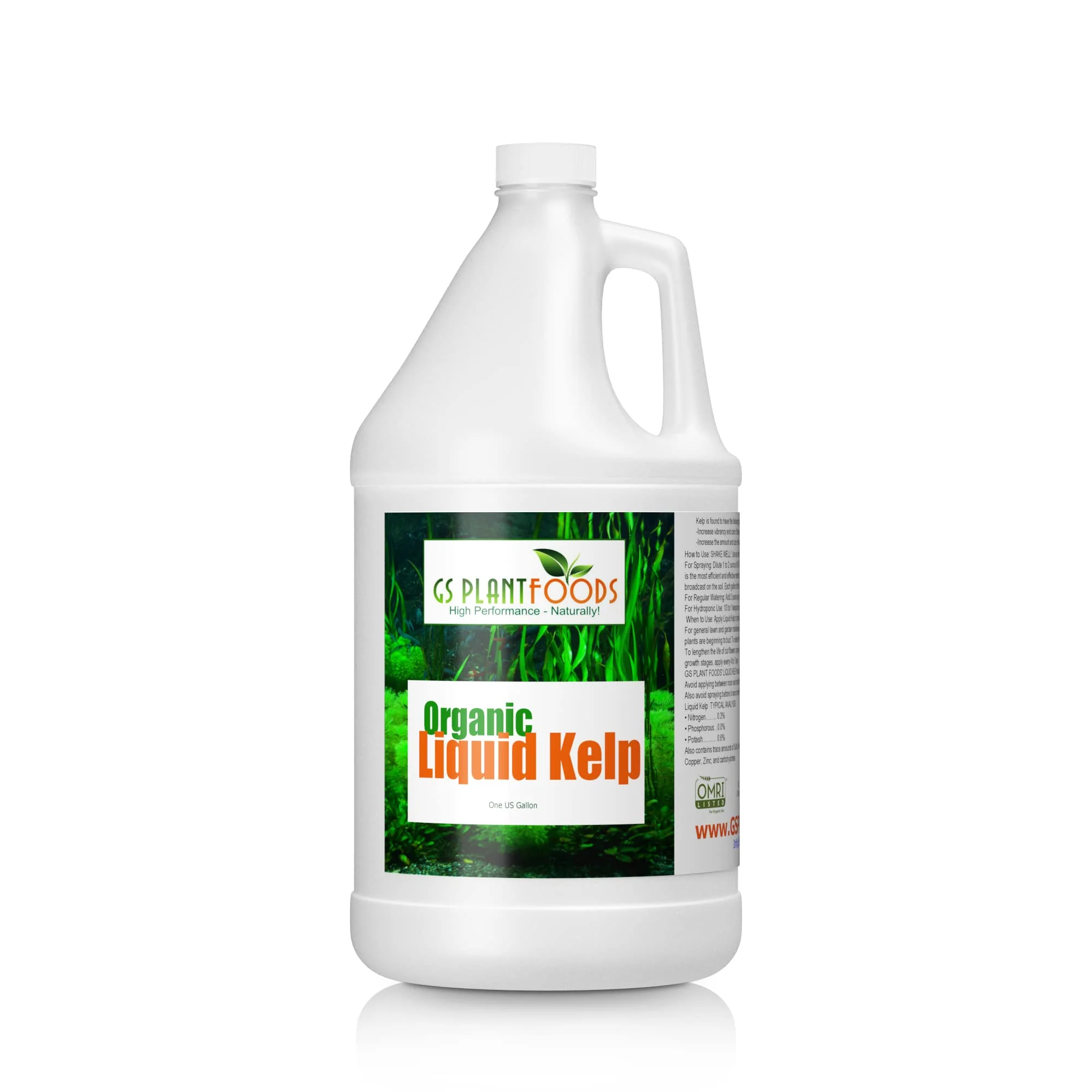 GS Plant Foods Organic Kelp Fertilizer by GS Plant Foods - Omri Listed(1 Gallon) - Liquid Kelp Concentrate for Gardens, Lawns &a; Soil Yields 800