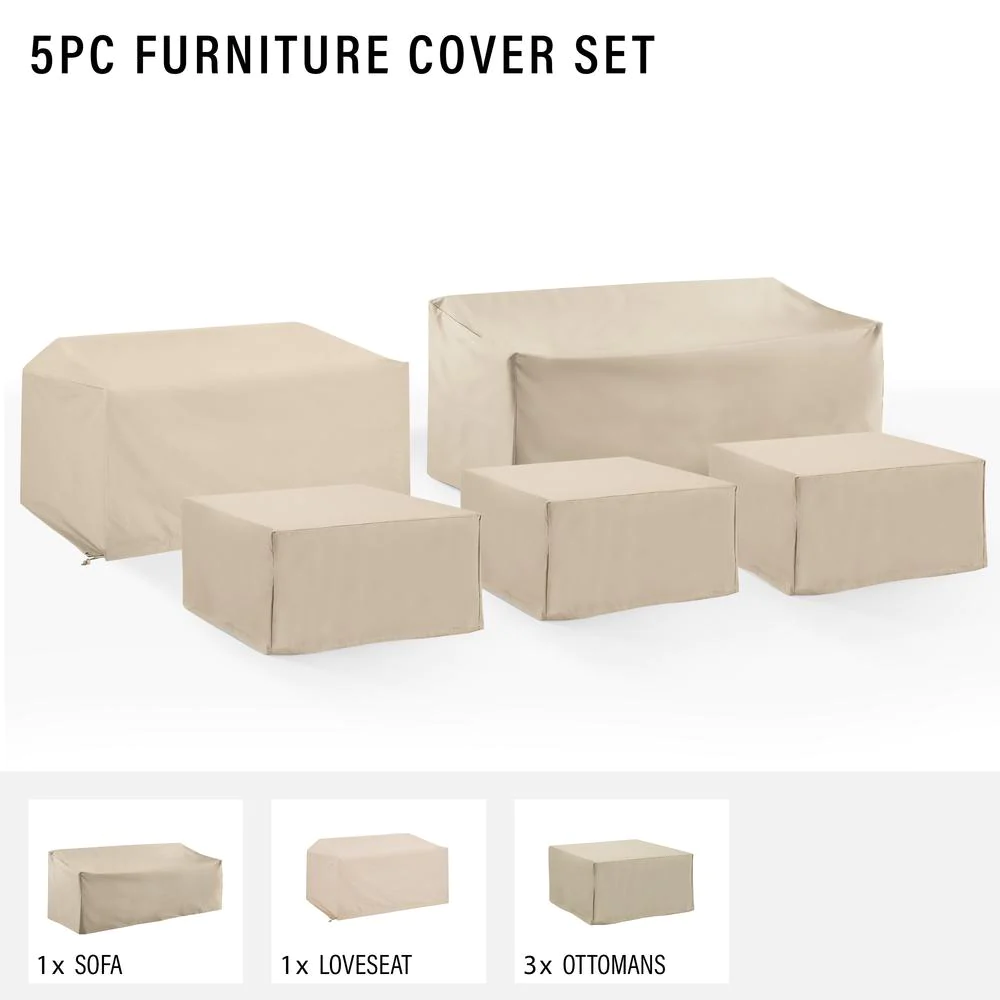 Crosley Brands 5Pc Outdoor Sectional Furniture Cover Set