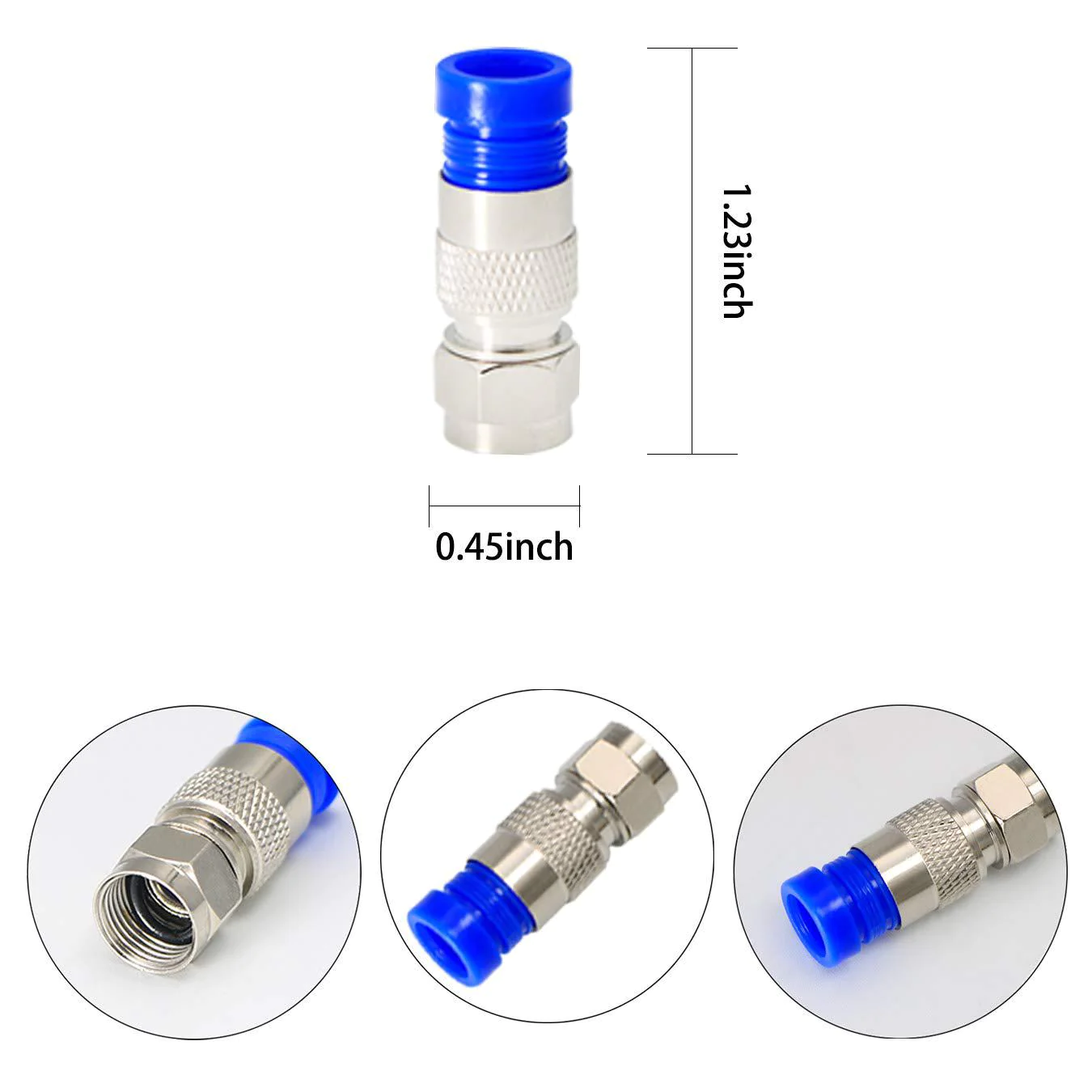 XINMKA coax cable crimper, coaxial compression tool kit wire stripper with 20 pcs f rg6/rg59 connectors
